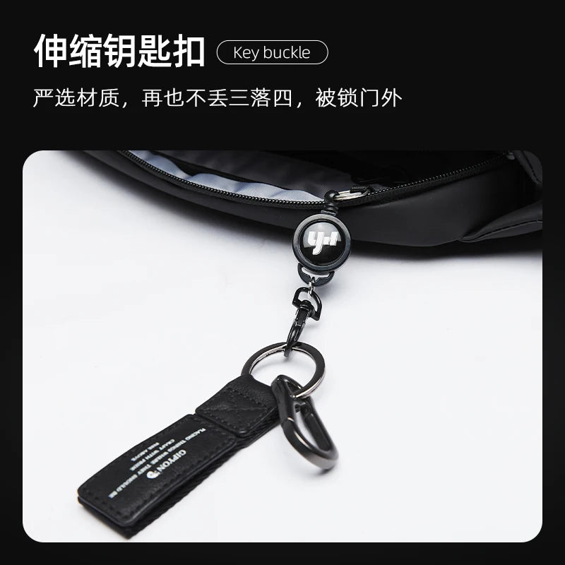 Premium Crossbody Bag with Magnetic Buckle, Fashion Waterproof Sling Bag Black Shoulder Bag for Men Travel Sport