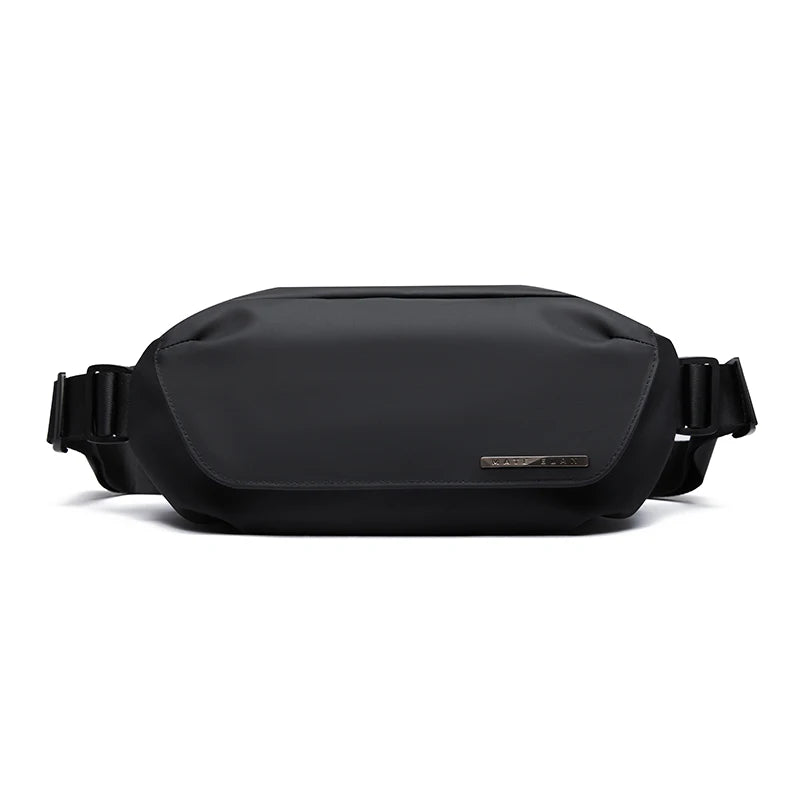 Premium Crossbody Bag with Magnetic Buckle, Fashion Waterproof Sling Bag Black Shoulder Bag for Men Travel Sport