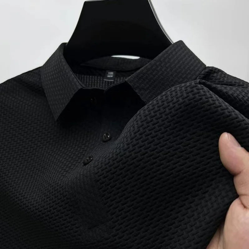 Elevate Your Summer Wardrobe with Our Stylish Men's Short Sleeve Polo Shirt - Cool, Breathable, and Perfect for Business Casual!