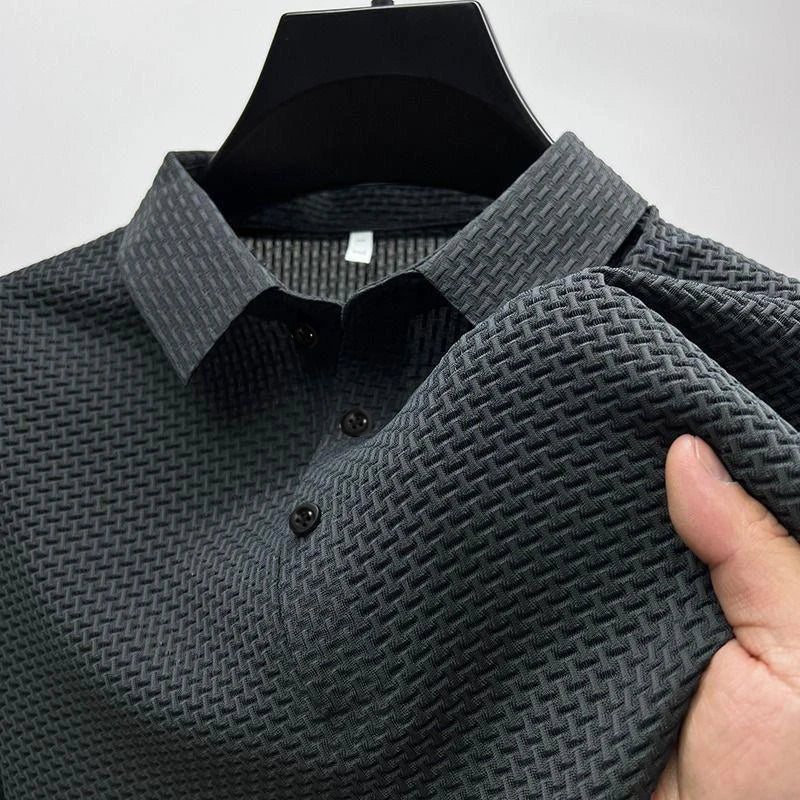 Elevate Your Summer Wardrobe with Our Stylish Men's Short Sleeve Polo Shirt - Cool, Breathable, and Perfect for Business Casual!