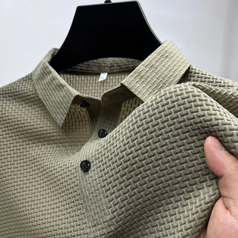 Elevate Your Summer Wardrobe with Our Stylish Men's Short Sleeve Polo Shirt - Cool, Breathable, and Perfect for Business Casual!